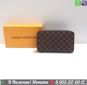 Клатч Louis Vuitton zippy XL мужской коричневый Черный
