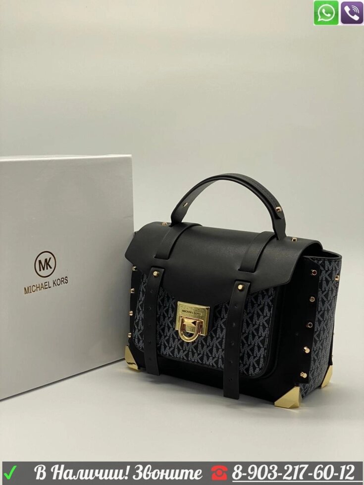 Клатч Michael Kors manhattan двухцветный МК Черный от компании Интернет Магазин брендовых сумок и обуви - фото 1