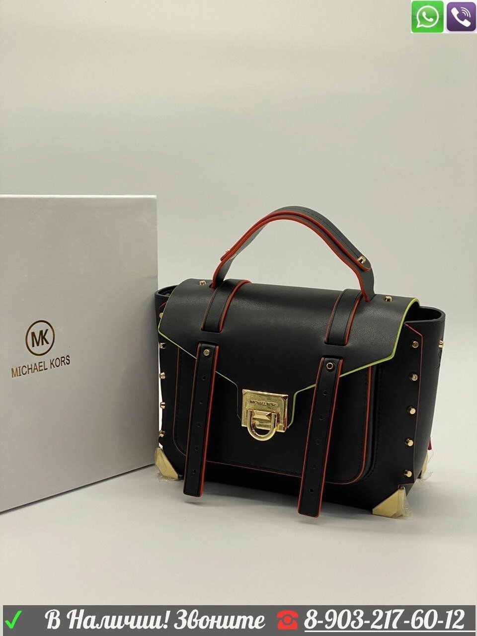 Клатч Michael Kors manhattan Майкл Корс черный Черный от компании Интернет Магазин брендовых сумок и обуви - фото 1