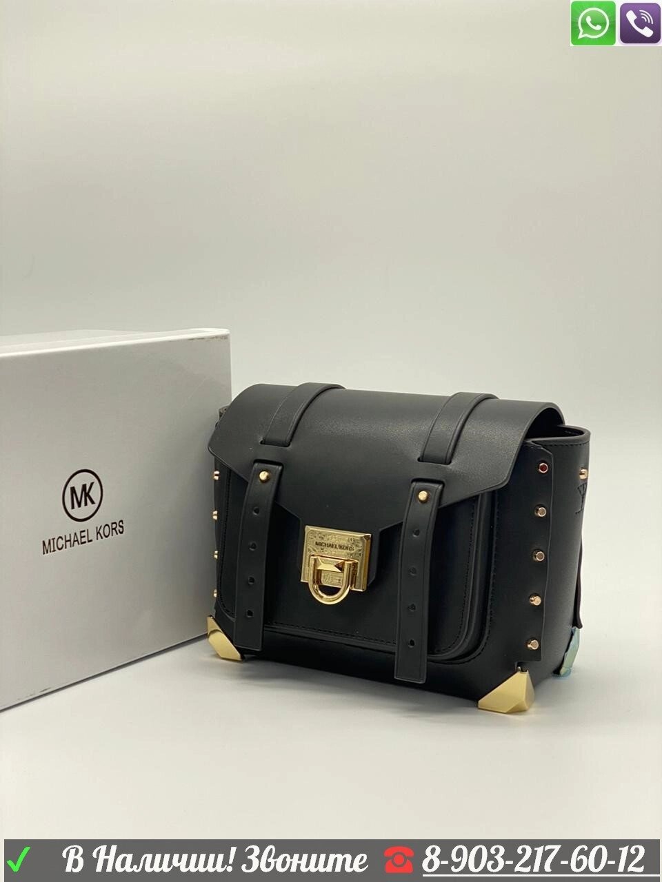 Клатч Michael Kors manhattan мини саквояж МК Мали Черный от компании Интернет Магазин брендовых сумок и обуви - фото 1