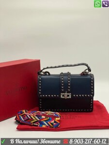 Клатч Valentino Rockstud c серебрянными шипами Золотой