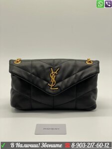 Клатч YSL Puffer Loulou бронзовая фурнитура Бордовый