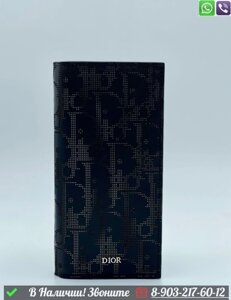 Кошелек Dior кожаный без молнии Синий