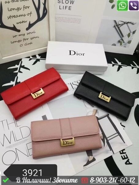 Кошелек Dior кожаный Пудровый от компании Интернет Магазин брендовых сумок и обуви - фото 1