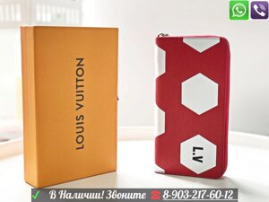 Кошелек Louis Vuitton Fifa Луи Витон Футбол Клатч Черный Красный