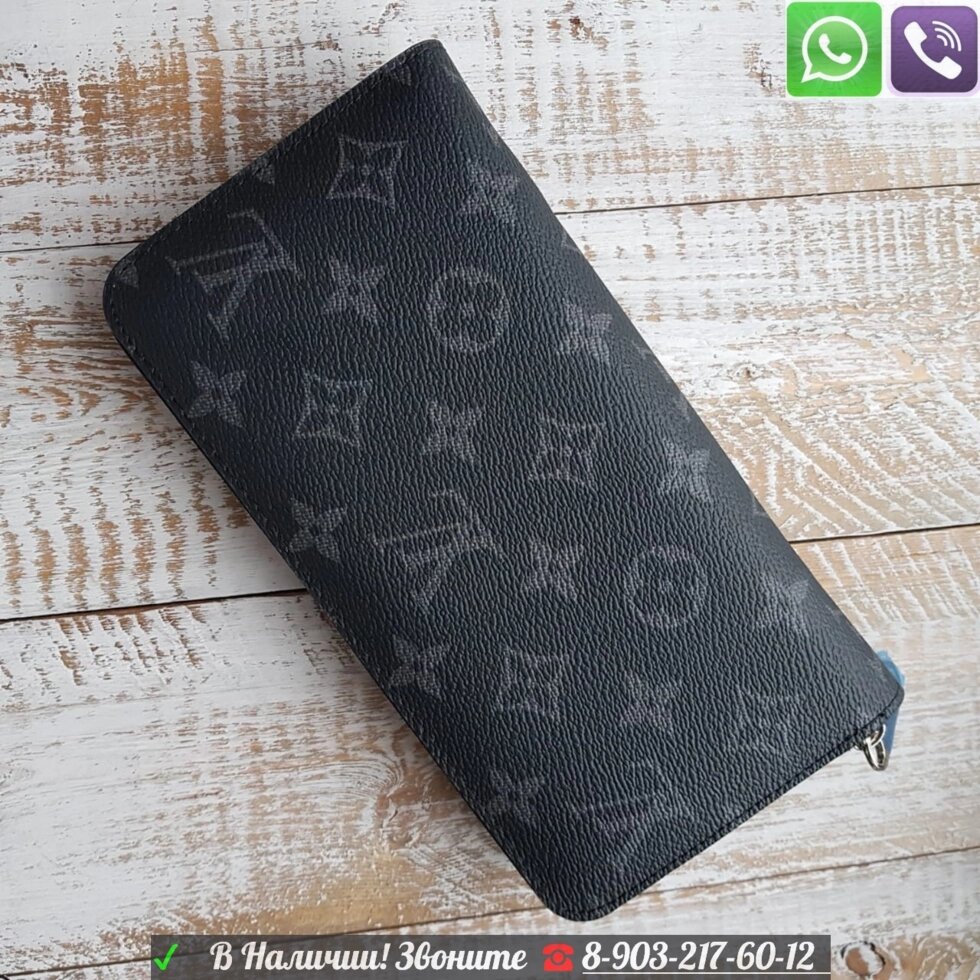 Кошелек Louis Vuitton Zippy Monogram Eclipse от компании Интернет Магазин брендовых сумок и обуви - фото 1