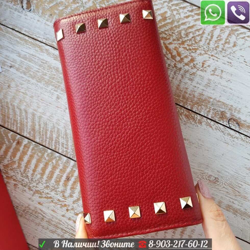 Кошелек Valentino из натуральной кожи красный от компании Интернет Магазин брендовых сумок и обуви - фото 1
