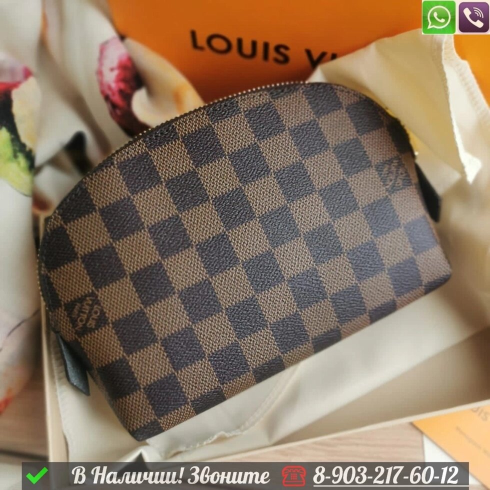 Косметичка Louis Vuitton кожаная Коричневый от компании Интернет Магазин брендовых сумок и обуви - фото 1