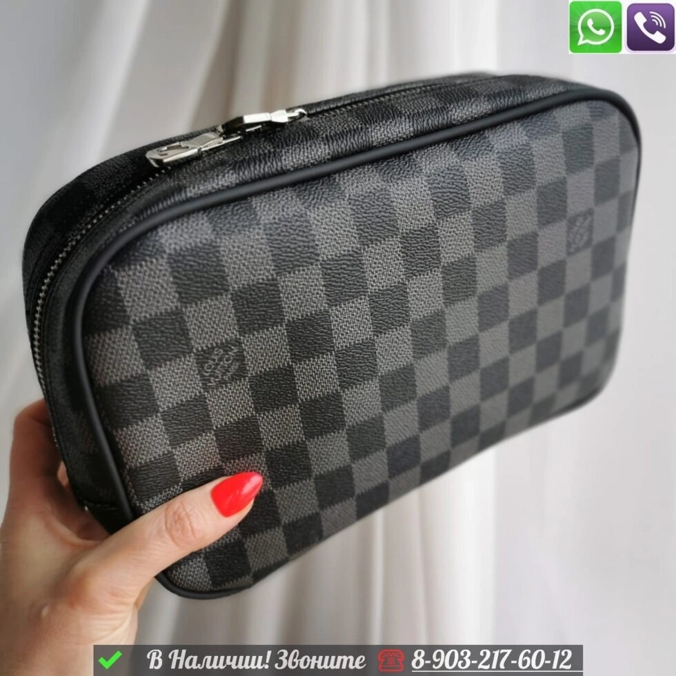 Косметичка Louis Vuitton прямоугольная Черный от компании Интернет Магазин брендовых сумок и обуви - фото 1