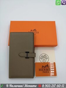 Кожаный кошелек Hermes Голубой