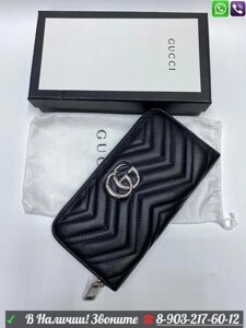 Кожаный кошелек италия Gucci Marmont Голубой