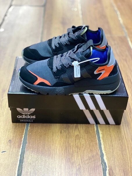 Кроссовки Adidas Nite Jogger серо-оранжевые от компании Интернет Магазин брендовых сумок и обуви - фото 1