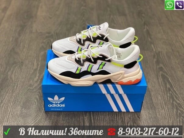 Кроссовки Adidas Ozweego салатово-белые от компании Интернет Магазин брендовых сумок и обуви - фото 1