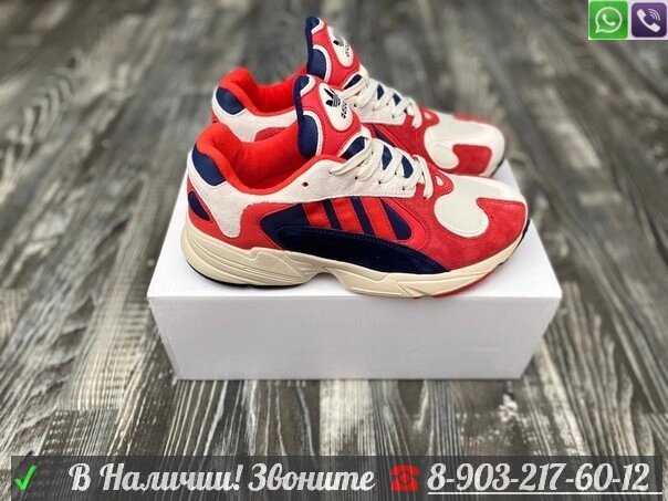 Кроссовки Adidas Yung 1 красные от компании Интернет Магазин брендовых сумок и обуви - фото 1