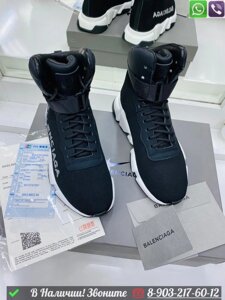 Кроссовки Balenciaga Speed тканевые черные выскоие