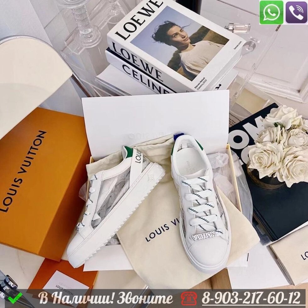 Кроссовки Louis Vuitton Time Out зеленые от компании Интернет Магазин брендовых сумок и обуви - фото 1