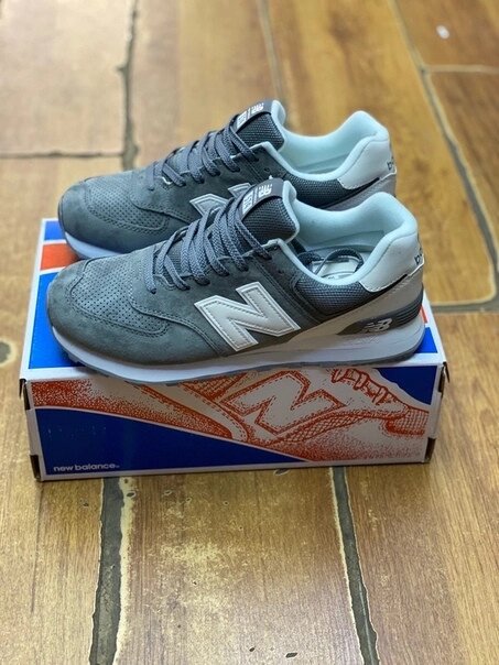 Кроссовки New Balance 574 Classic серые Голубой от компании Интернет Магазин брендовых сумок и обуви - фото 1