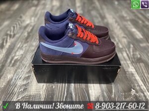 Кроссовки Nike Air Force 1 '07 коричневые с фиолетовым