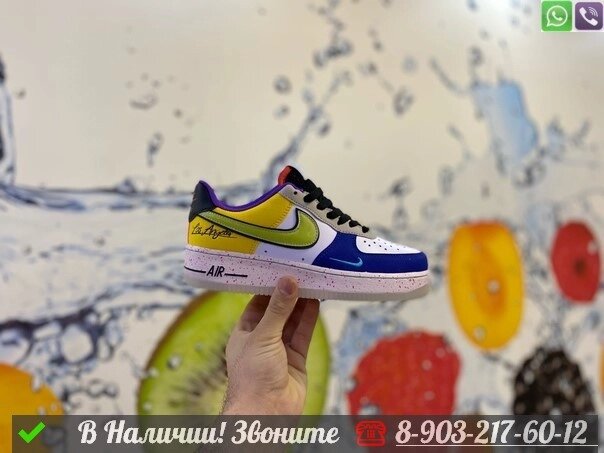 Кроссовки Nike Air Force 1 Low What The LA белые от компании Интернет Магазин брендовых сумок и обуви - фото 1