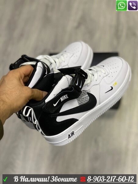 Кроссовки Nike Air Force 1 Mid белые от компании Интернет Магазин брендовых сумок и обуви - фото 1