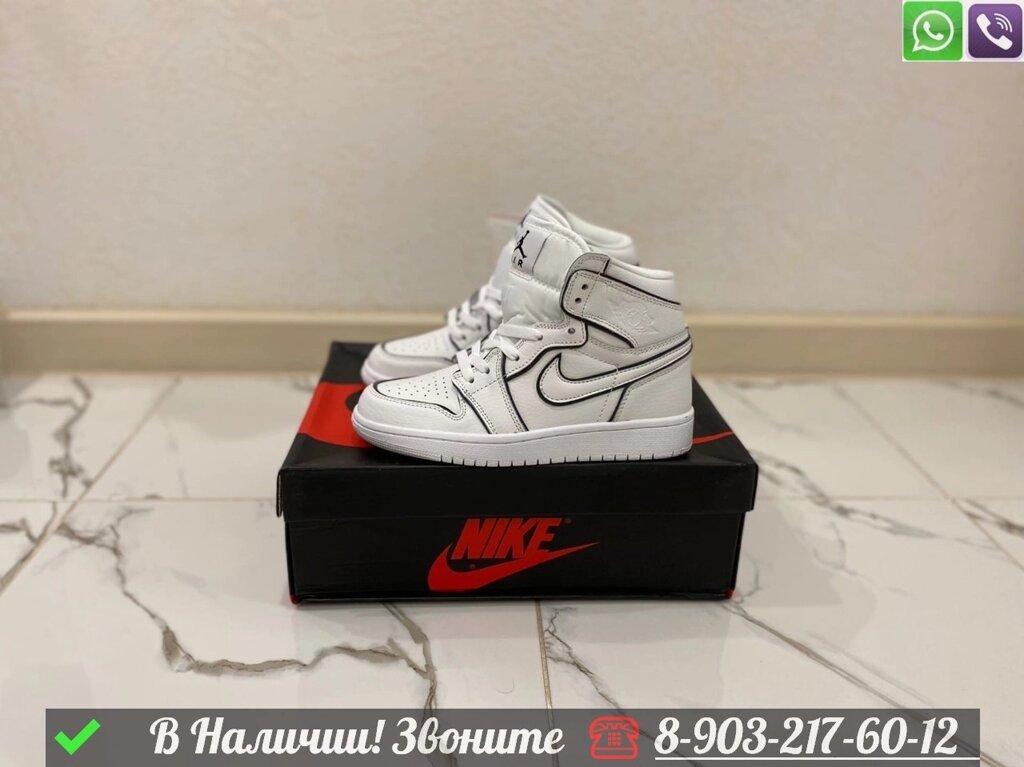 Кроссовки Nike Air Jordan 1 Mid Черный от компании Интернет Магазин брендовых сумок и обуви - фото 1