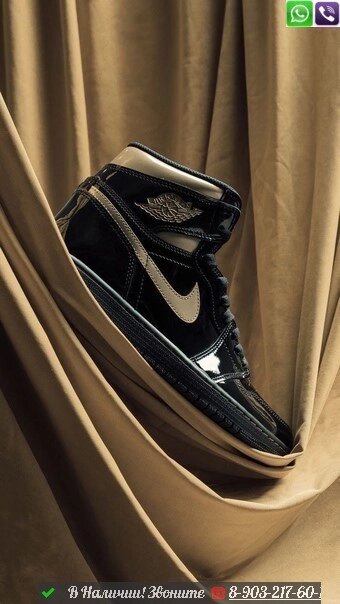 Кроссовки Nike Air Jordan Mid 1 черные от компании Интернет Магазин брендовых сумок и обуви - фото 1