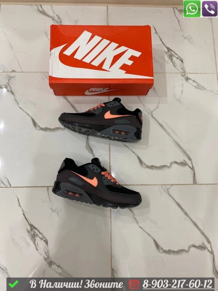 Кроссовки Nike Air Max 90 черные от компании Интернет Магазин брендовых сумок и обуви - фото 1