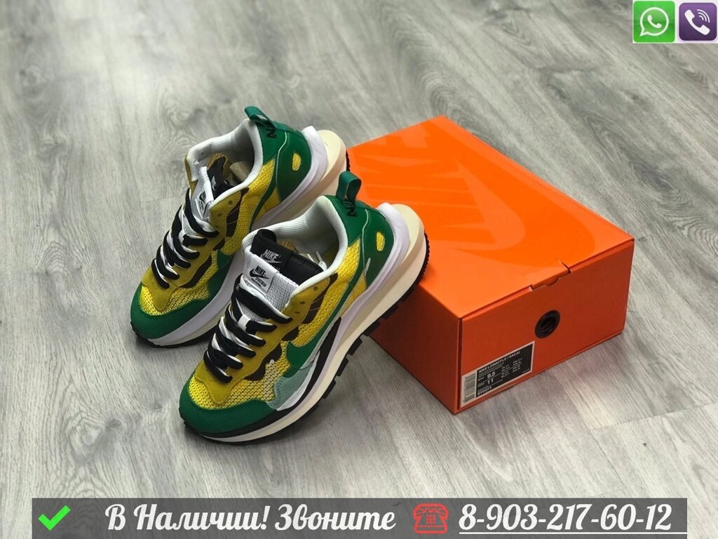 Кроссовки Nike LDWaffle x Sacai зеленые от компании Интернет Магазин брендовых сумок и обуви - фото 1