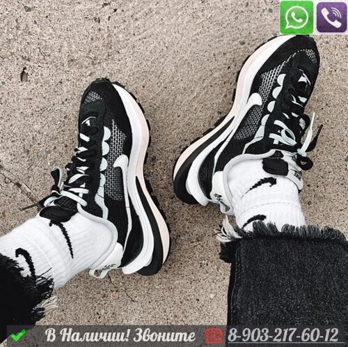 Кроссовки Nike x Sacai VaporWaffle черные