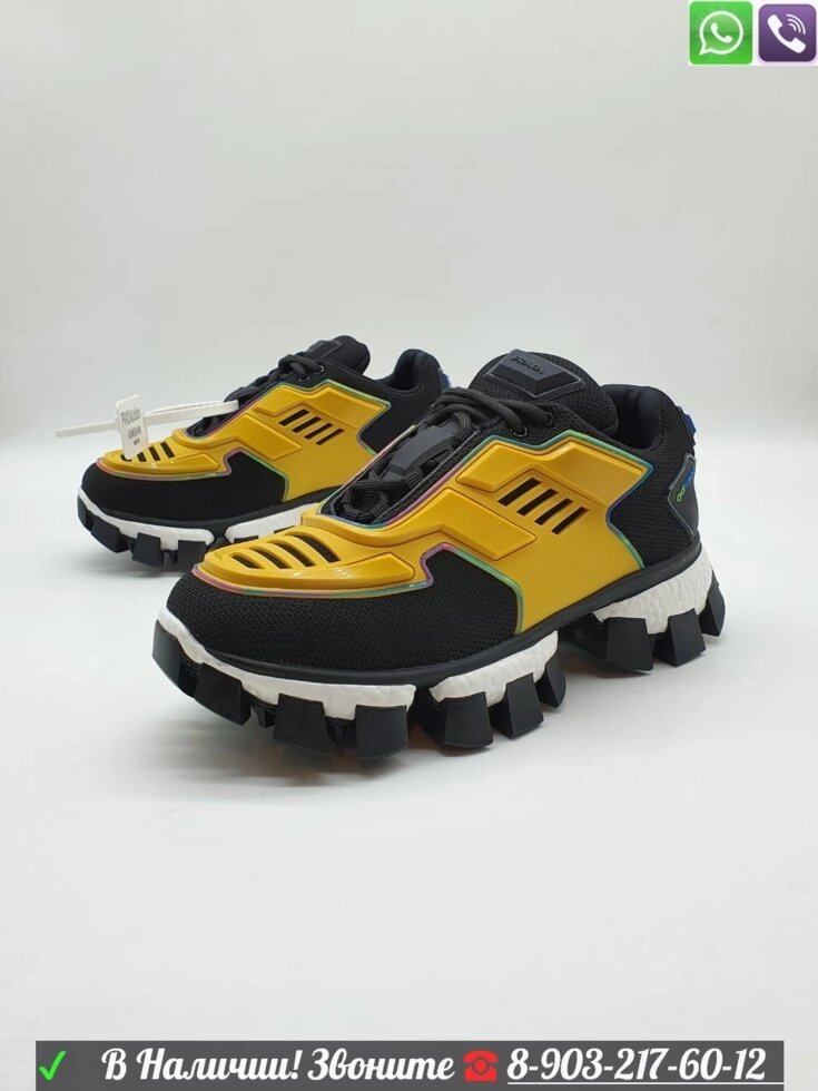 Кроссовки Prada и Adidas на широкой подошве Желтый от компании Интернет Магазин брендовых сумок и обуви - фото 1