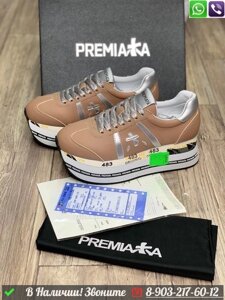 Кроссовки Premiata Beth 4841 кожаные бежевые