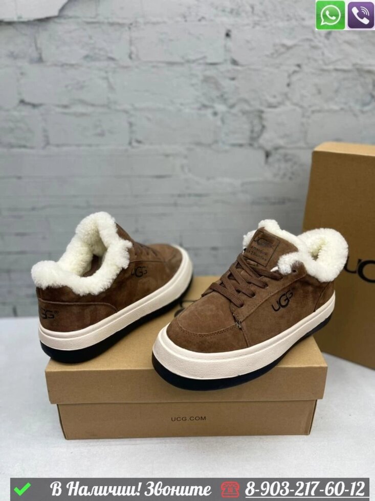 Кроссовки UGG зимние коричневые от компании Интернет Магазин брендовых сумок и обуви - фото 1