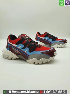 Кроссовки Valentino Climbers на массивной белой подошве Красный