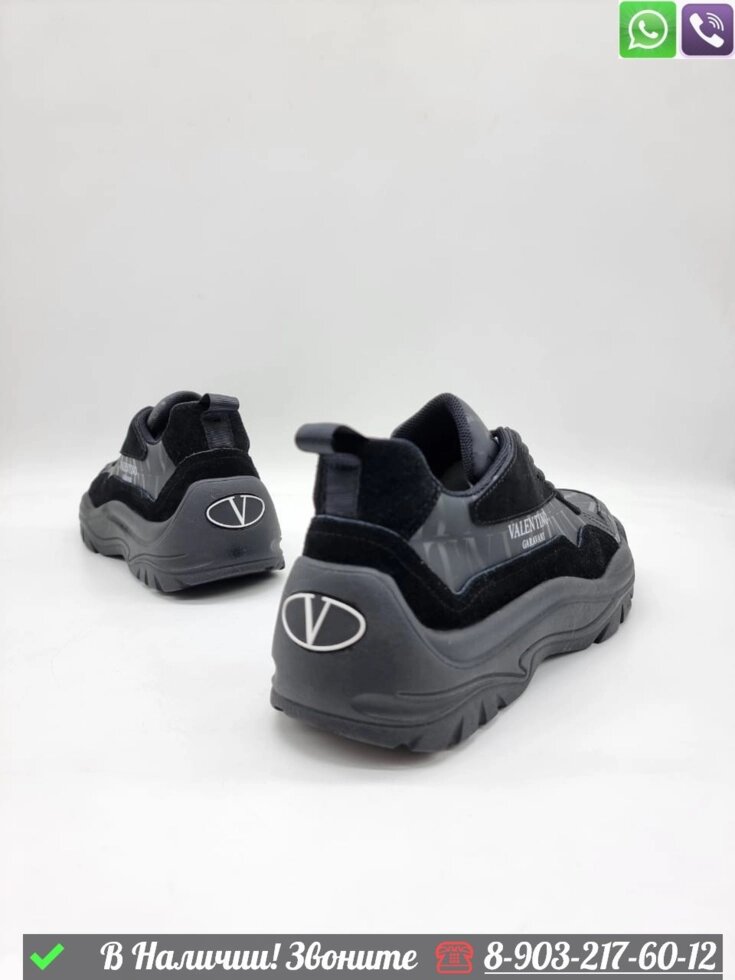 Кроссовки Valentino Gumboy черные от компании Интернет Магазин брендовых сумок и обуви - фото 1