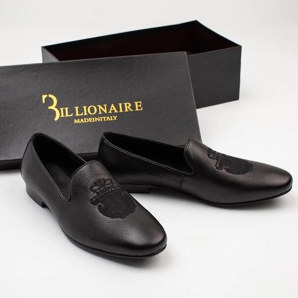 Лоферы Billionaire Crest черные от компании Интернет Магазин брендовых сумок и обуви - фото 1