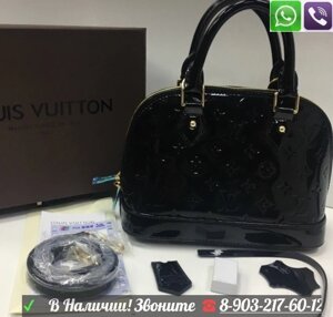 Louis Vuitton BB Сумка Alma Лаковая Луи Витон Клатч 17, 17.5, Бордовый