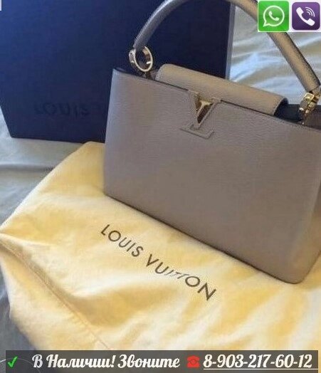 Louis Vuitton Capucines Луи Витон ЛВ LV Серая Сумка ##от компании## Интернет Магазин брендовых сумок и обуви - ##фото## 1