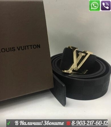 Louis Vuitton Initiales Ремень Черный LV Луи виттон от компании Интернет Магазин брендовых сумок и обуви - фото 1