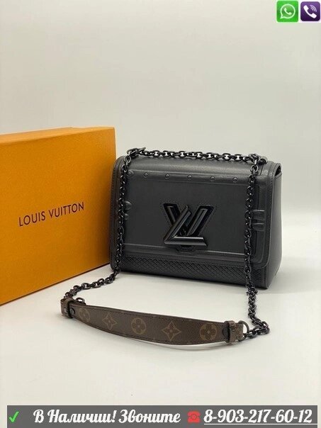 Louis Vuitton Twist MM черная сумка от компании Интернет Магазин брендовых сумок и обуви - фото 1