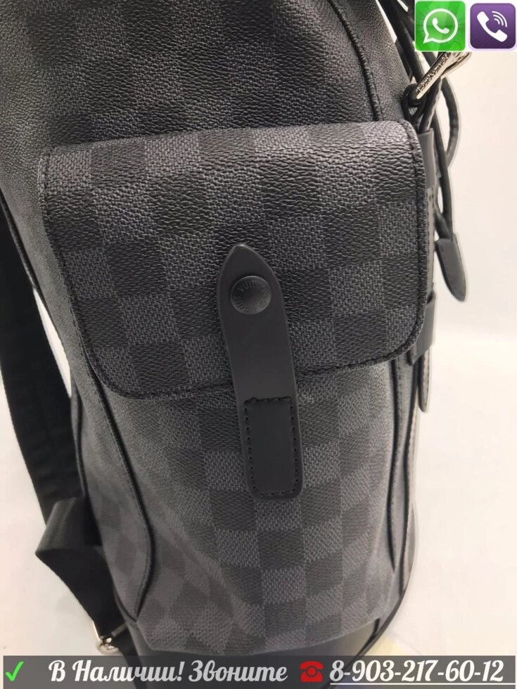LV Vuitton Christopher Рюкзак Louis Луи Виттон Серый Черный от компании Интернет Магазин брендовых сумок и обуви - фото 1