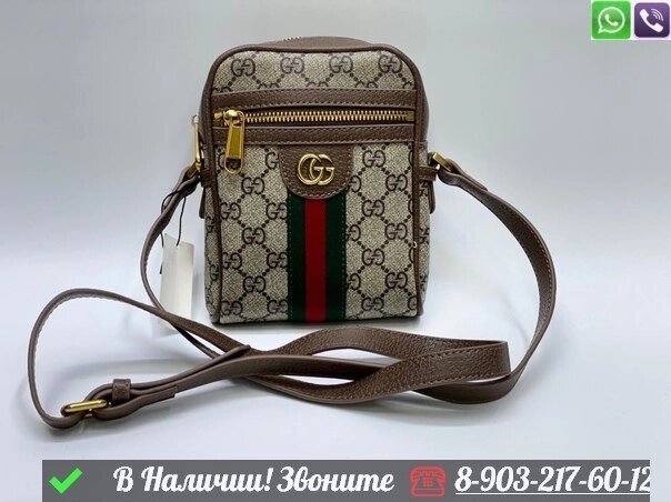 Маленькая сумка Gucci Ophidia GG Серый от компании Интернет Магазин брендовых сумок и обуви - фото 1