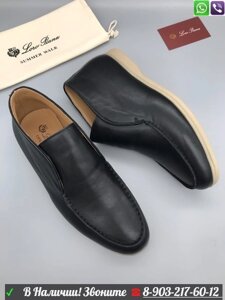 Мокасины Loro Piana Open Walk черные