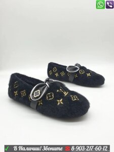 Мокасины Louis Vuitton меховые Белый