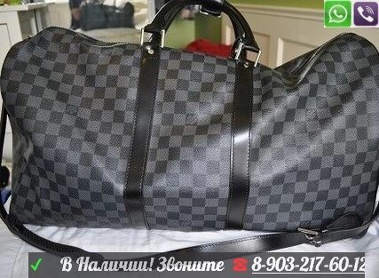 Мужская Louis Vuitton Keepall в шашку серую ##от компании## Интернет Магазин брендовых сумок и обуви - ##фото## 1