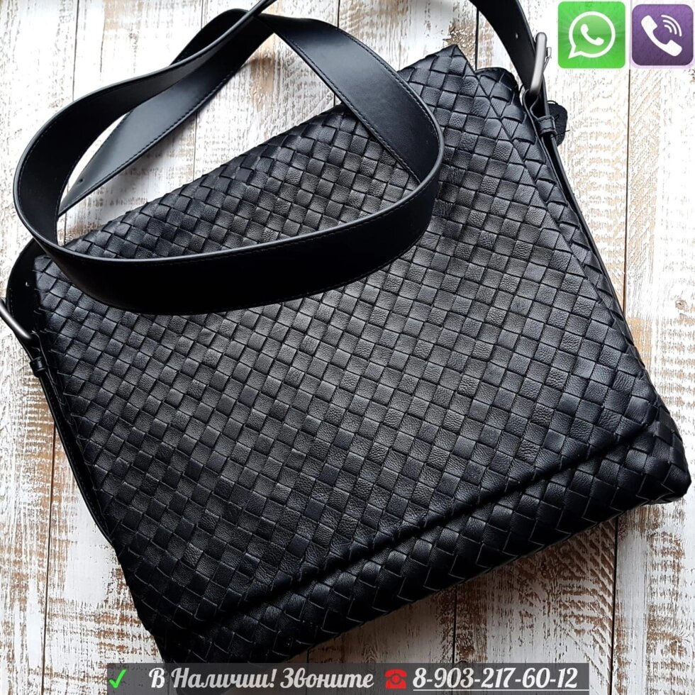 Мужская сумка BOTTEGA VENETA черный от компании Интернет Магазин брендовых сумок и обуви - фото 1