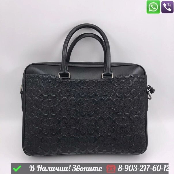 Мужская сумка Coach черная от компании Интернет Магазин брендовых сумок и обуви - фото 1