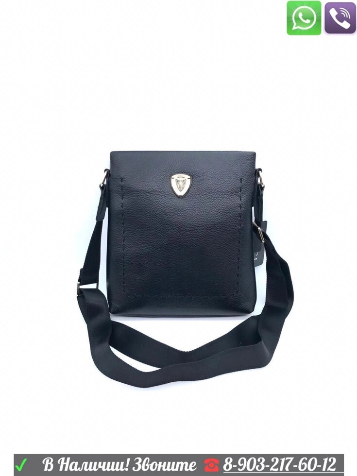 Мужская сумка Gucci через плечо планшет черный от компании Интернет Магазин брендовых сумок и обуви - фото 1