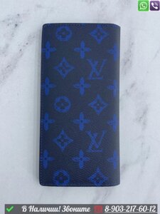 Мужской кошелек Louis Vuitton с белой надписью Зеленый