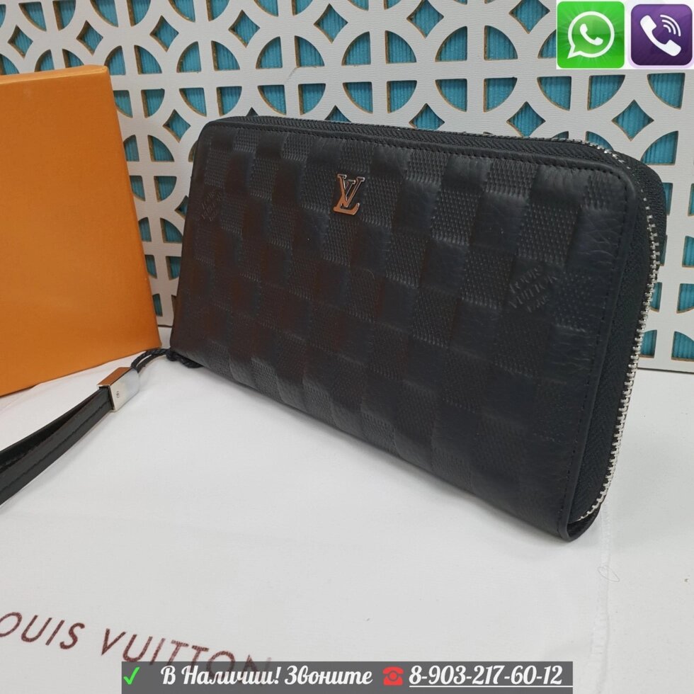 Мужской кошелек Lpuis Vuitton Zippy Портмоне черное от компании Интернет Магазин брендовых сумок и обуви - фото 1