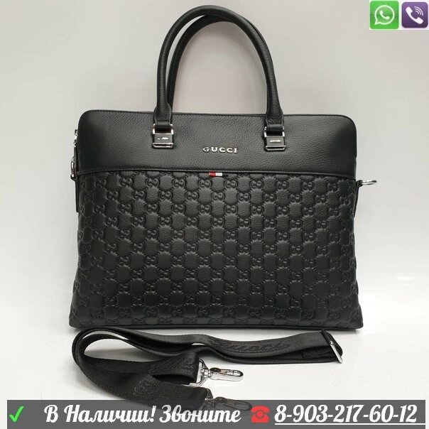 Мужской портфель Gucci GG два отделения от компании Интернет Магазин брендовых сумок и обуви - фото 1